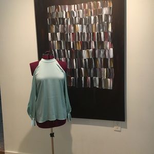 1. STATE Mint green blouse